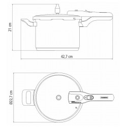 Panela De Pressão 4,5 Litros Tramontina Brava De Aço Inox Fundo Triplo